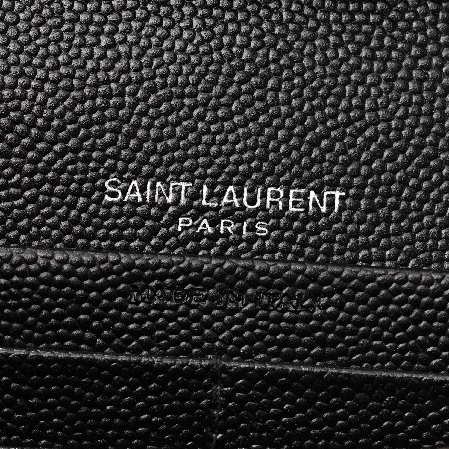Saint Laurent Grain De Poudre Matelasse Chevron Monogram Chain Wallet Black 6 of 10