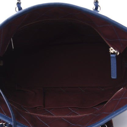 Chanel Grained Calfskin Quilted Small Daily Tote Blue 6 of 11