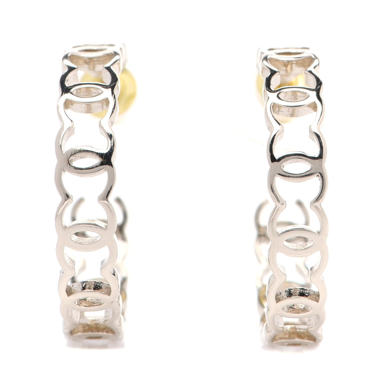 Metal CC Hoop Earrings Gold