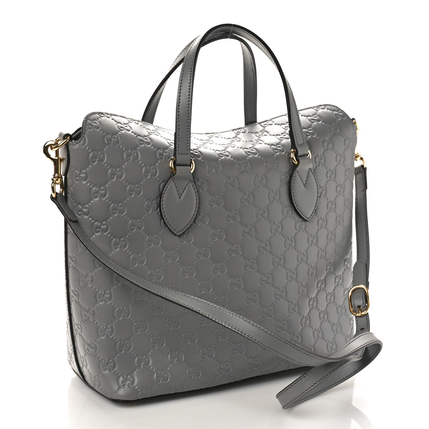 Guccissima Linea A Foldover Tote Storm Grey