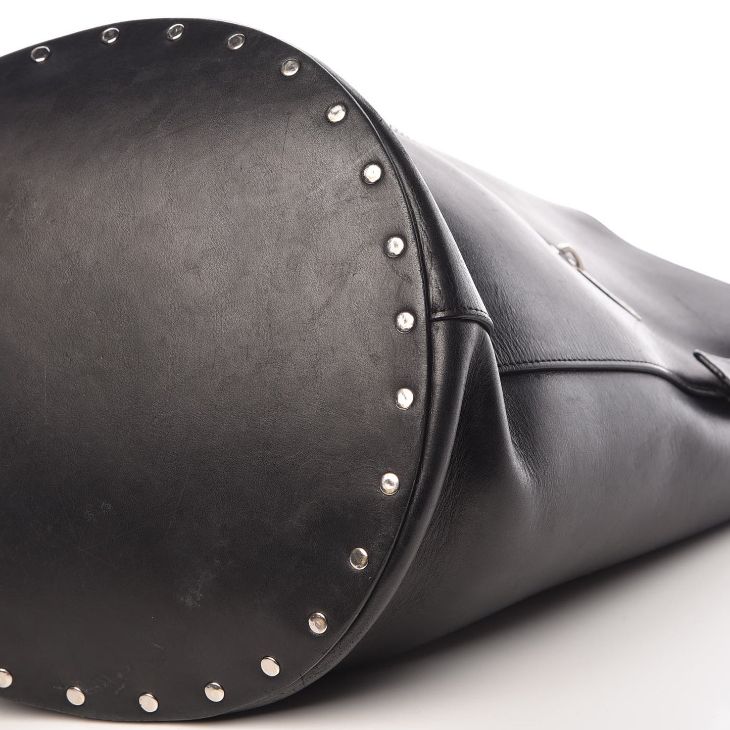 Natural Calfskin Biker Bucket Shoulder Bag Black Sunflower