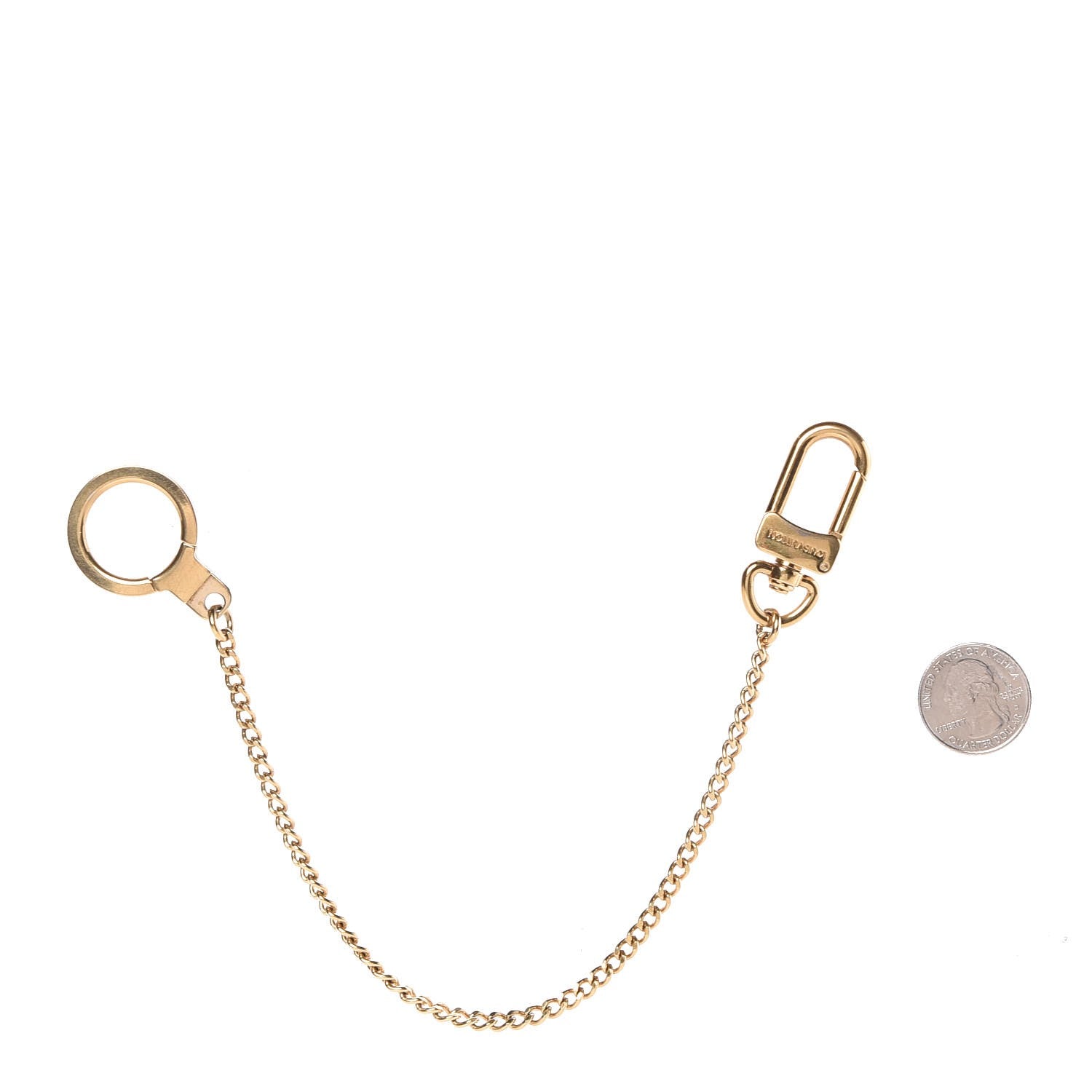 Louis Vuitton Metal Pochette Extender Key Ring Chain Gold 2 of 2