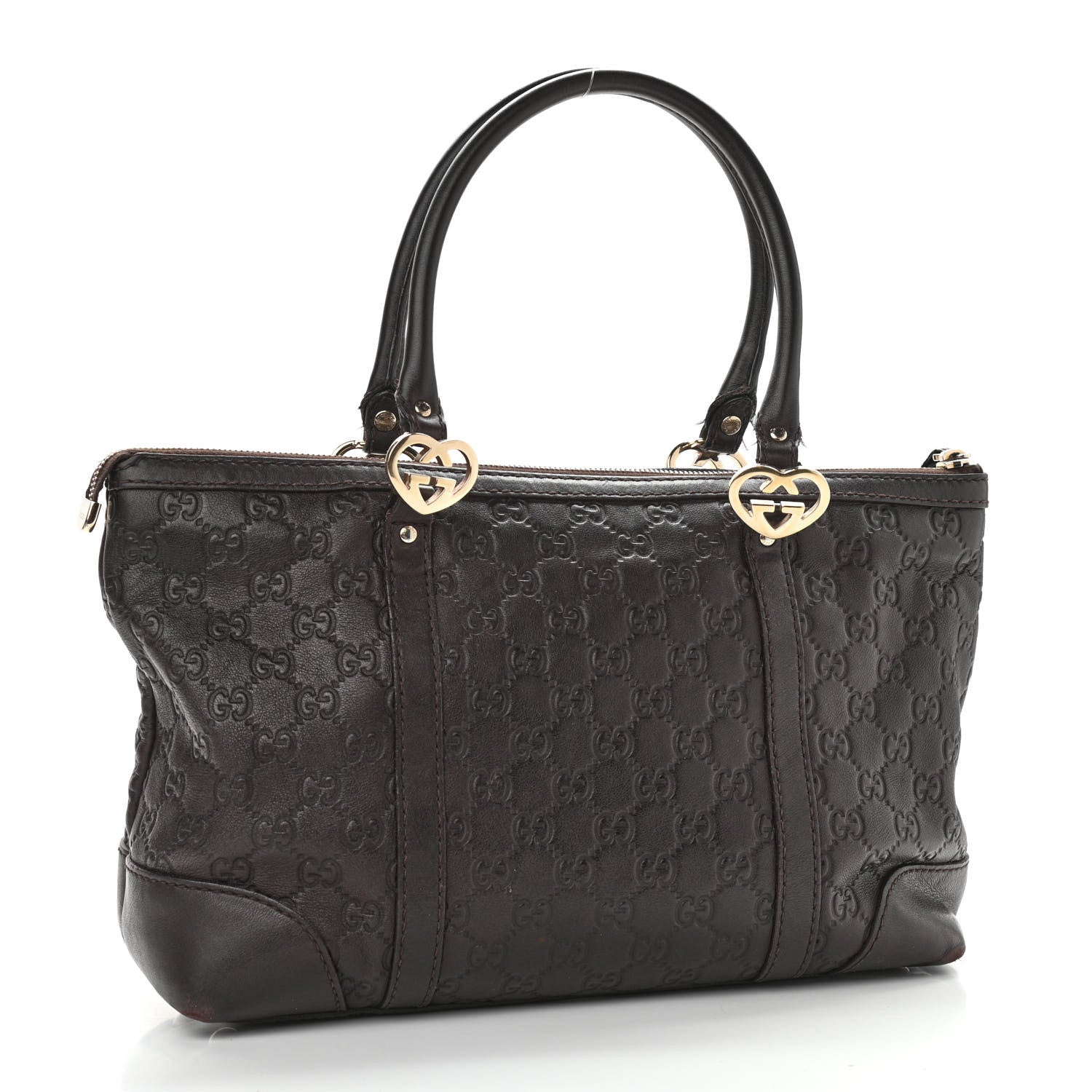 Gucci Guccissima Small Lovely Heart Tote Chocolate 3 of 26