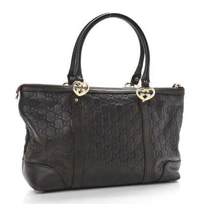Gucci Guccissima Small Lovely Heart Tote Chocolate 3 of 26