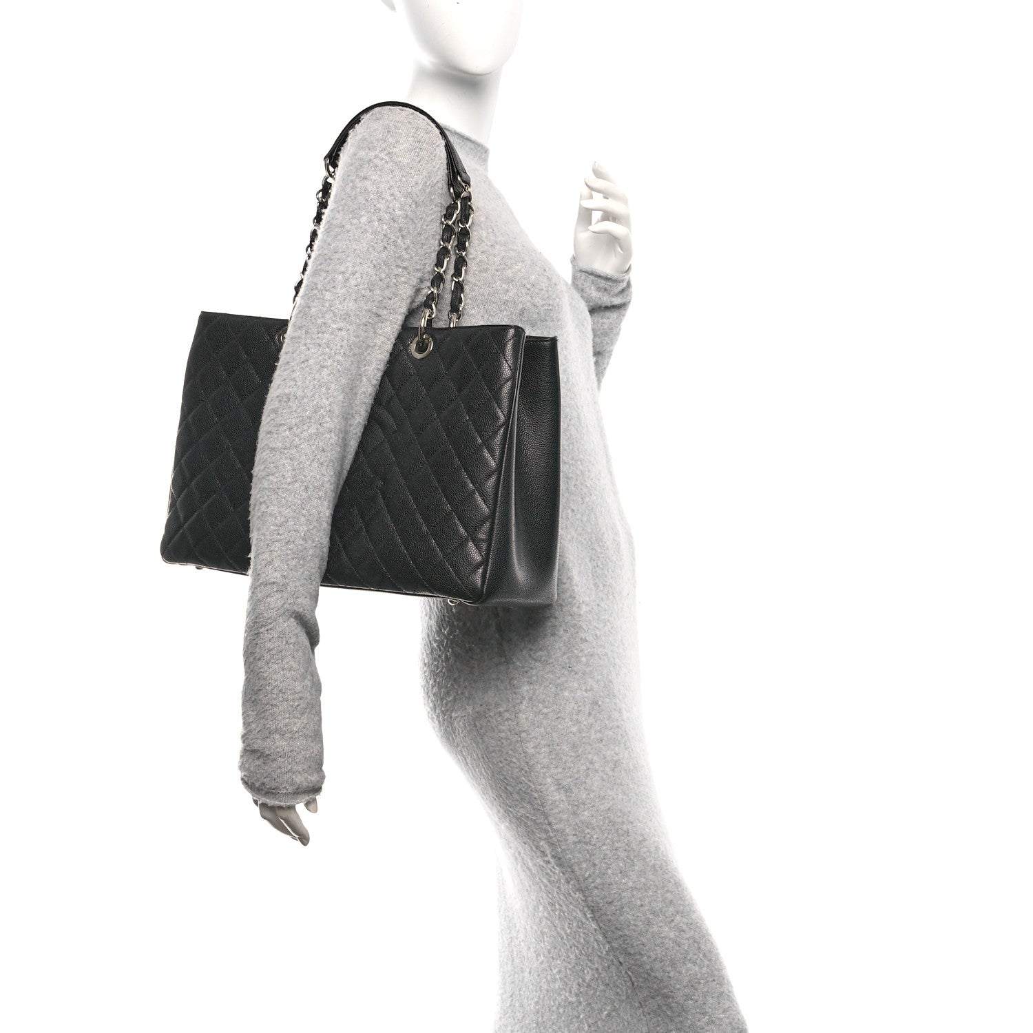 Chanel Caviar Quilted XL Grand Shopping Tote GST Black 2 of 10