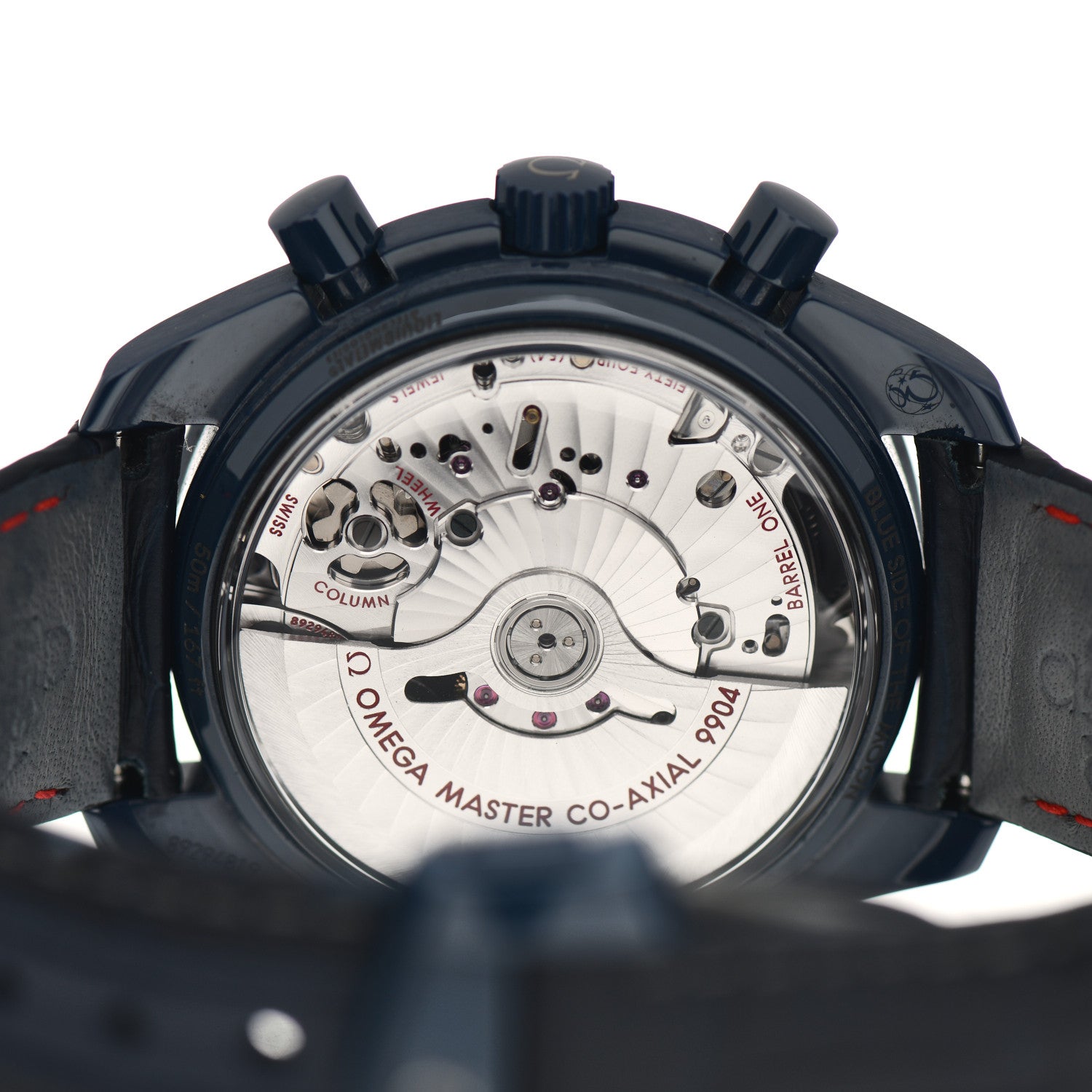 Omega Ceramic Titanium Crocodile 44mm Speedmaster Blue Side of the Moon Automatic Watch Blue 304.93.44.52.03.001 4 of 5