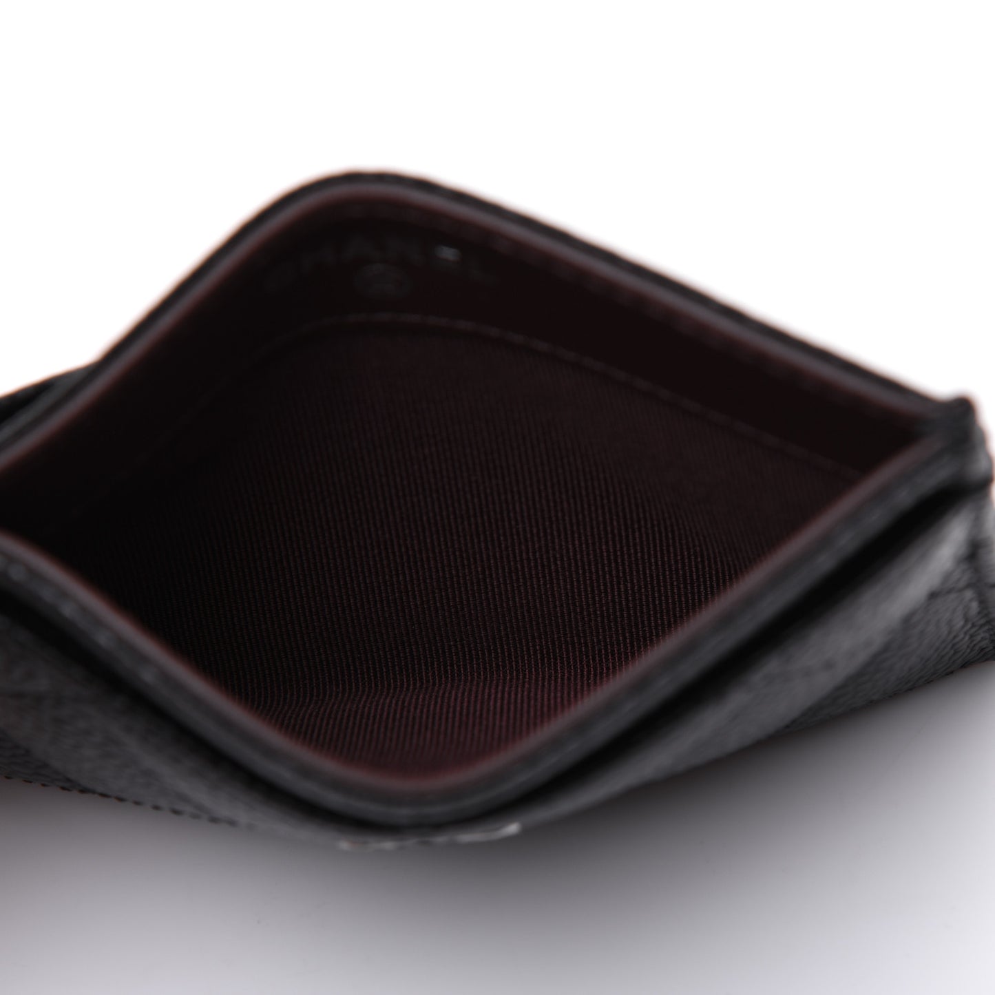 Caviar Quilted Card Holder Black
