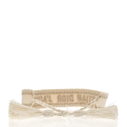 Christian Dior Woven Cotton J'Adior Friendship Bracelet White Gold 3 of 5