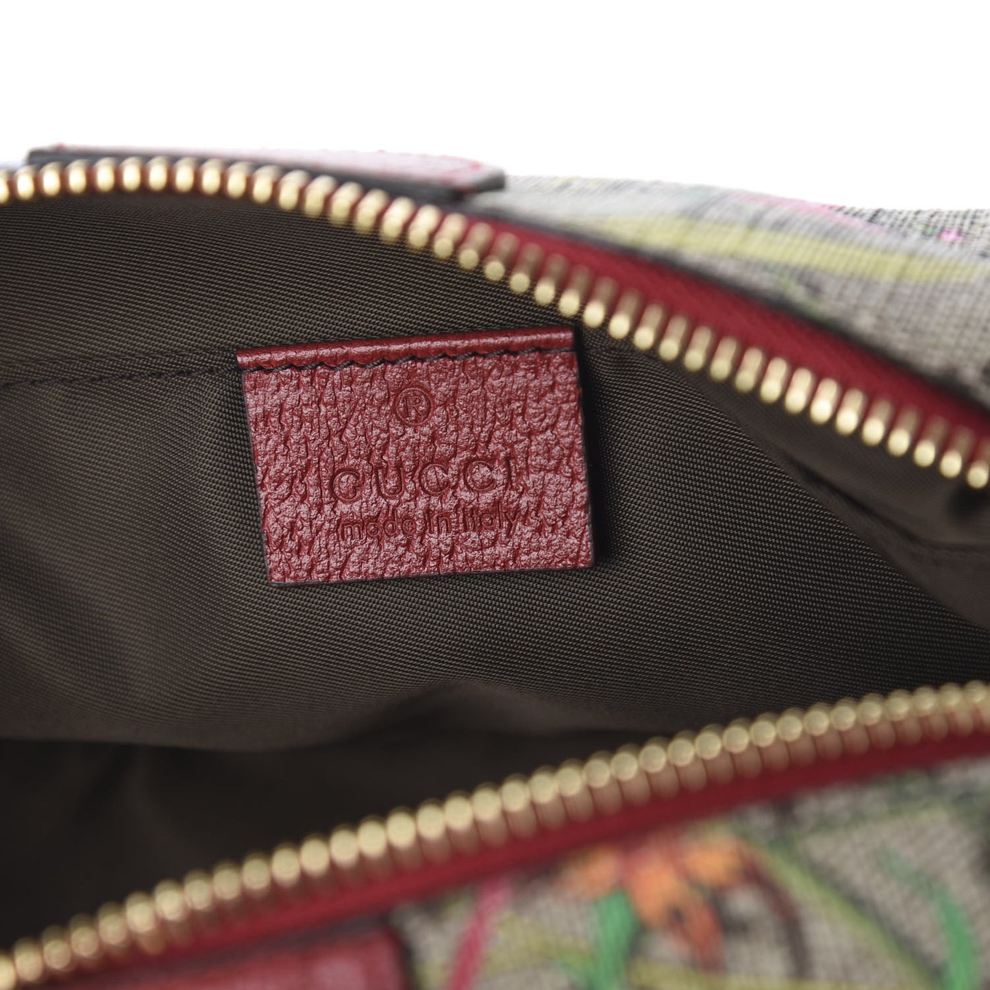 Soft GG Supreme Monogram Flora Calfskin Medium Ophidia Cosmetic Case Beige Ebony Multicolor Rosso
