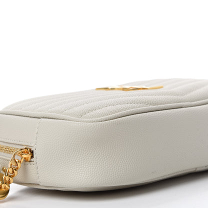 Saint Laurent Grain De Poudre Matelasse Monogram Mini Lou Camera Bag Crema Soft 6 of 11