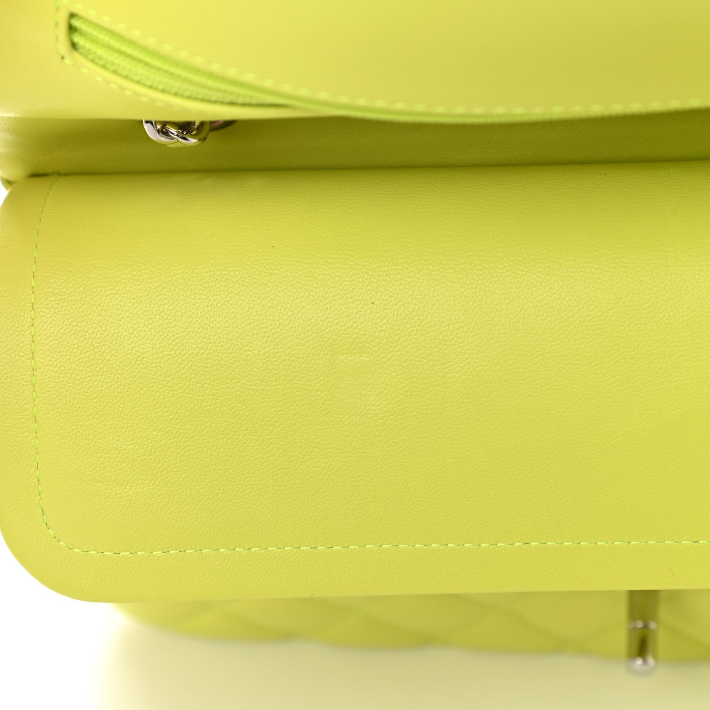 Lambskin Quilted Medium Double Flap Yellow