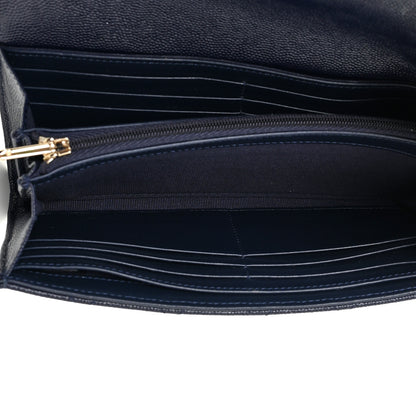 Chanel Caviar Quilted Large Gusset Flap Wallet Navy 7 of 15