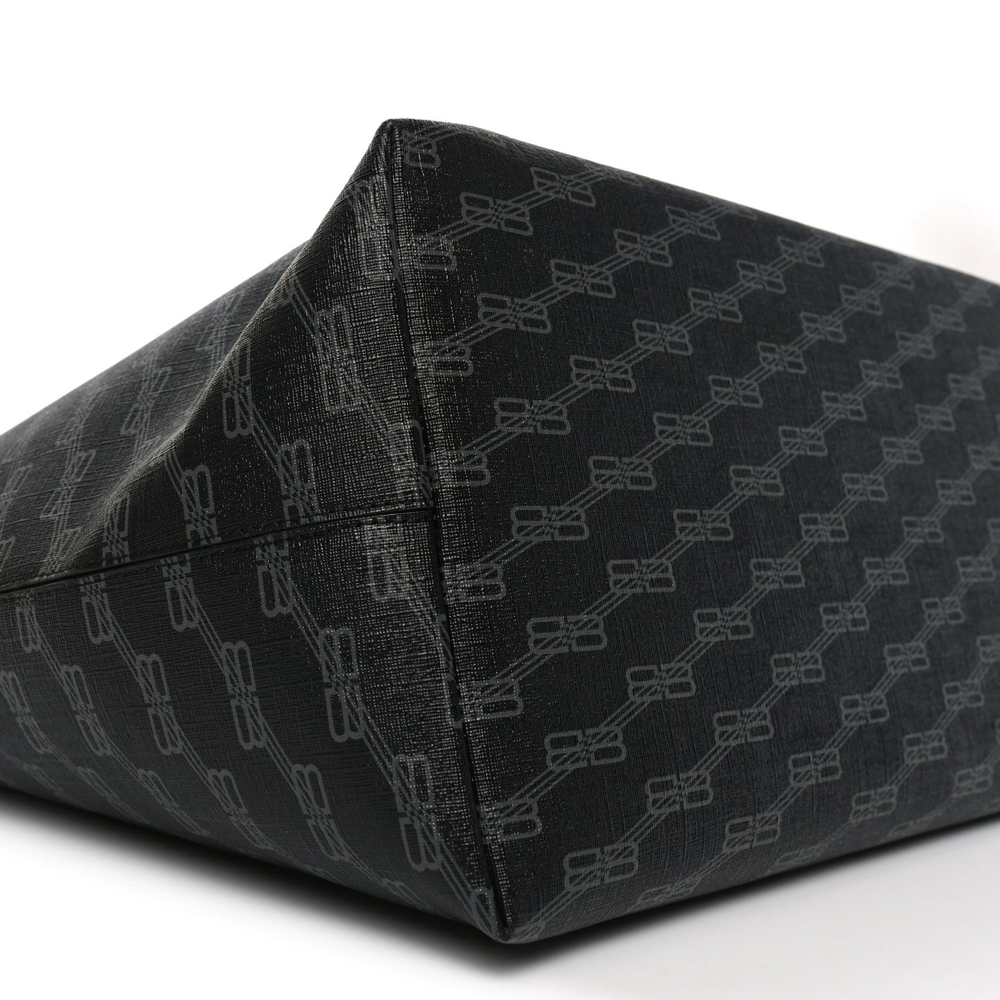 Coated Canvas BB Monogram Large Signature East West Shopper Bag Black Grey