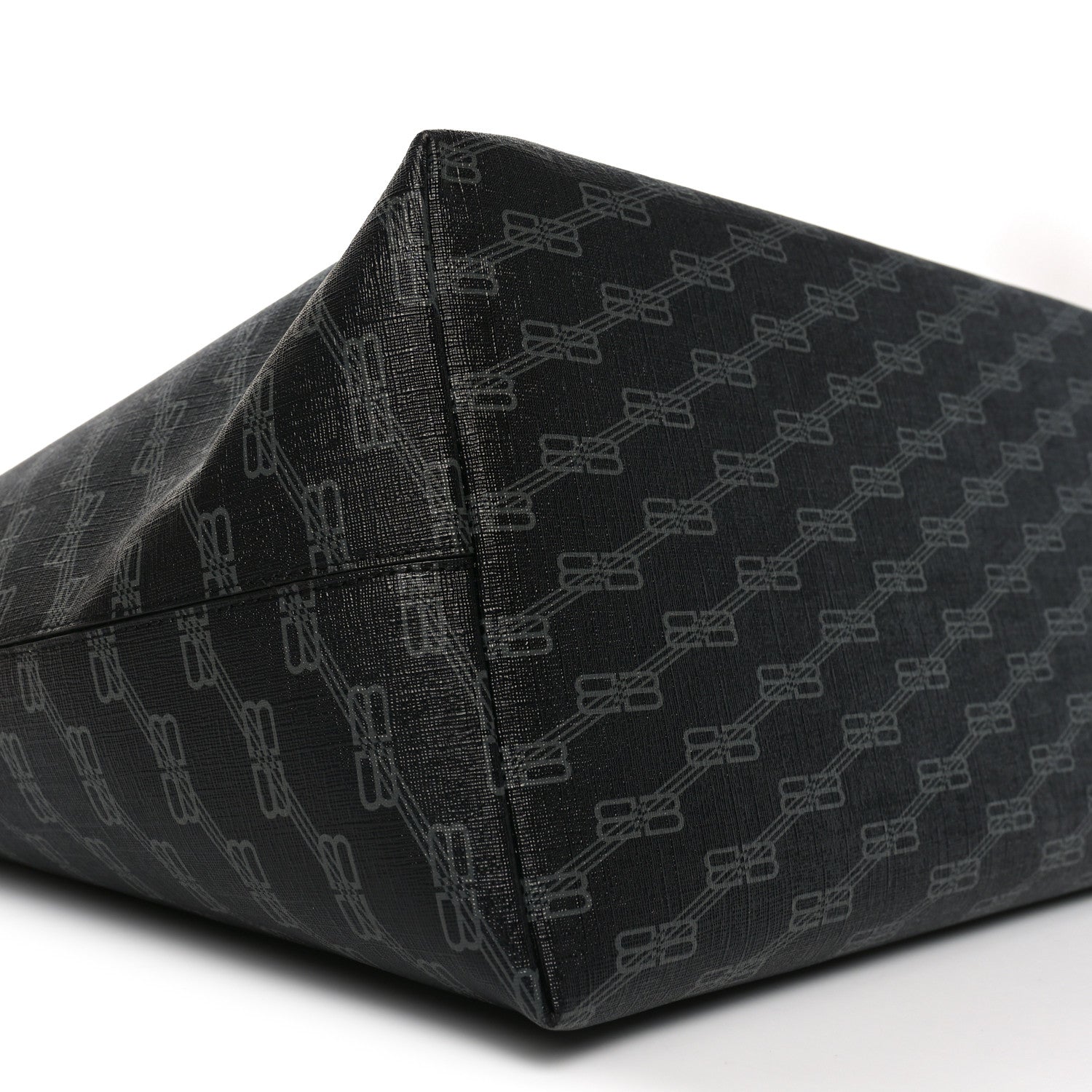 Balenciaga Coated Canvas BB Monogram Large Signature East West Shopper Bag Black Grey 9 of 10