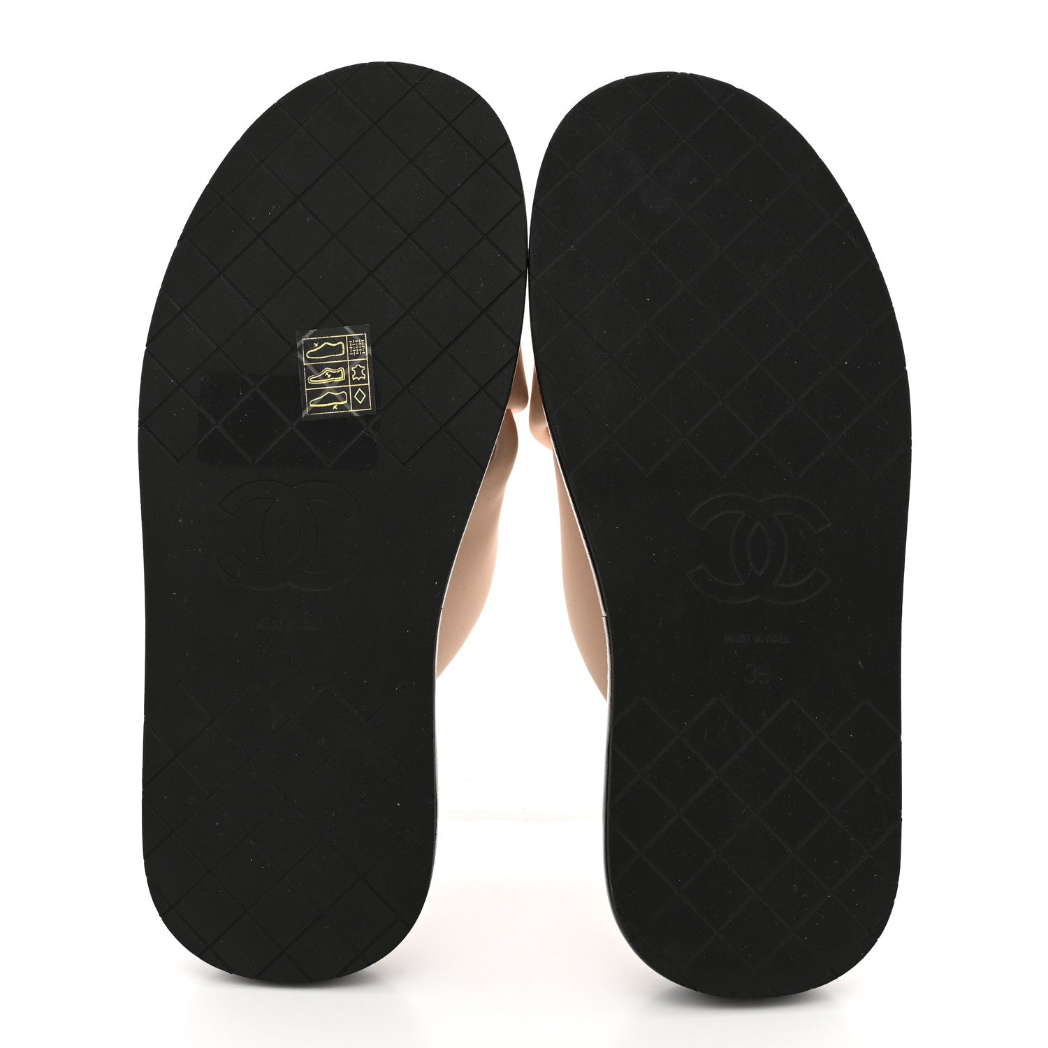 Chanel Fabric CC Mules Sandals 36 Light Beige 6 of 9