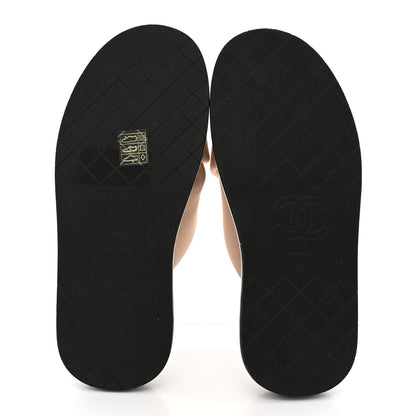 Chanel Fabric CC Mules Sandals 36 Light Beige 6 of 9