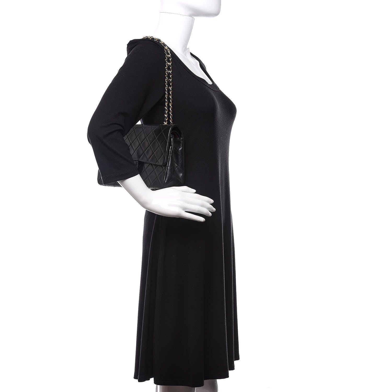 Chanel Lambskin Quilted Medium Double Flap Black 2 of 13