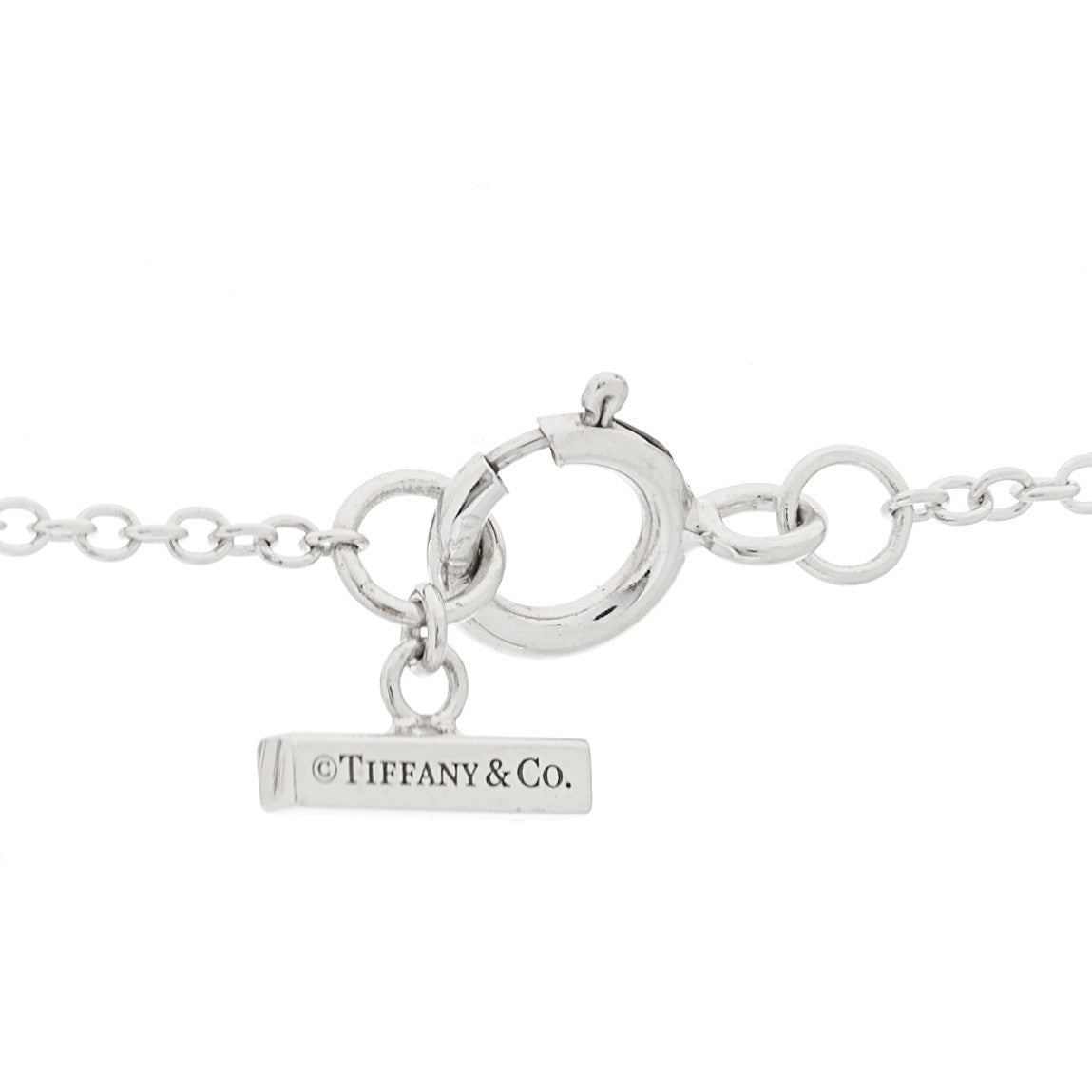 18K White Gold Black Onyx 16mm T Circle Pendant Necklace