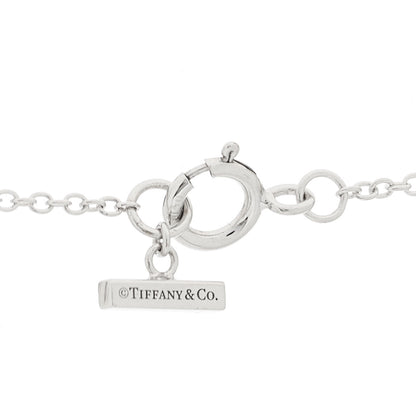Tiffany 18K White Gold Black Onyx 16mm T Circle Pendant Necklace 5 of 6
