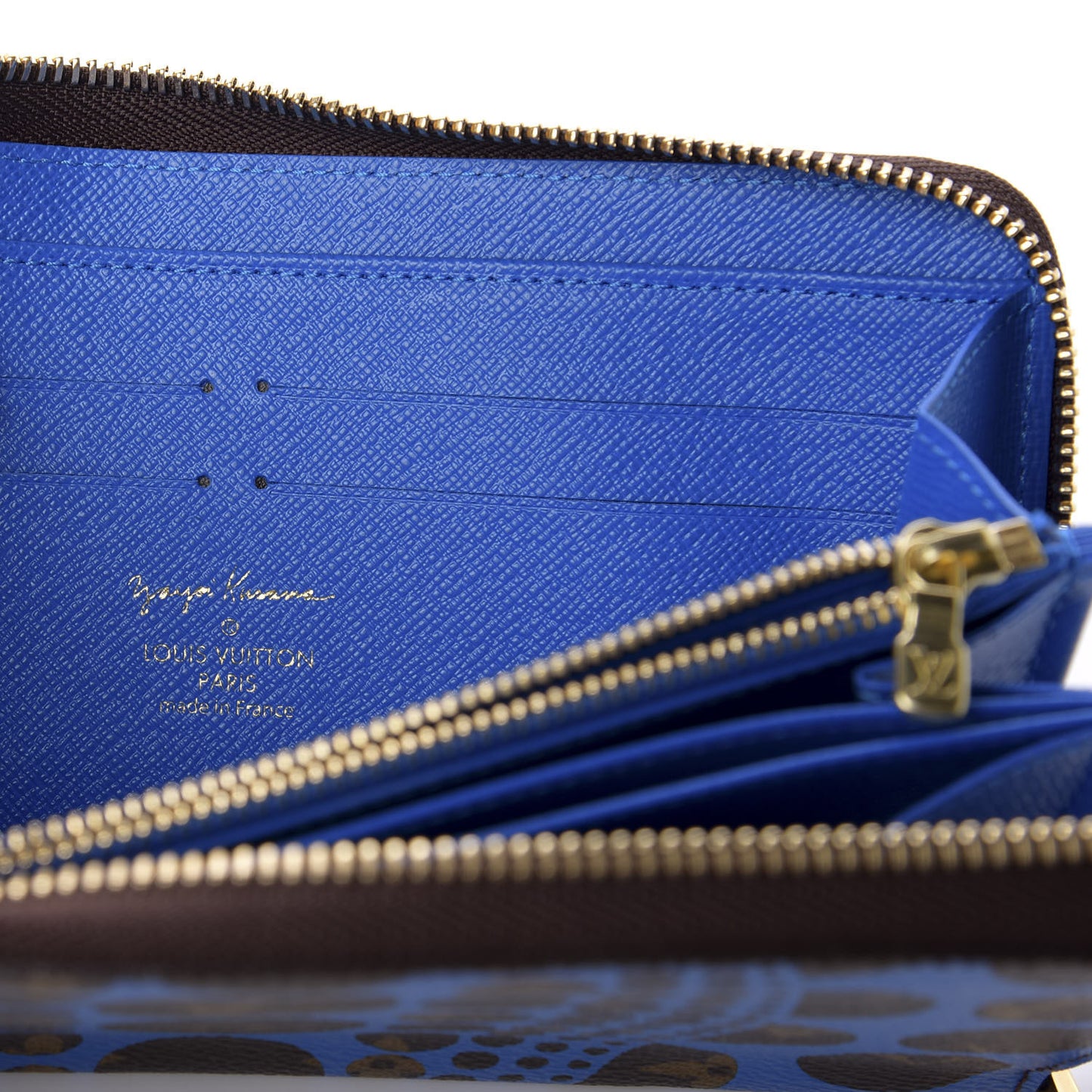 Monogram Kusama Pumpkin Dots Zippy Wallet Blue