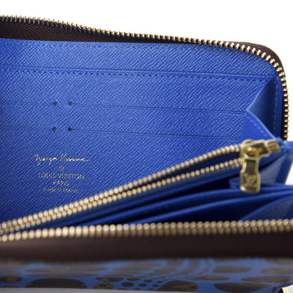 Louis Vuitton Monogram Kusama Pumpkin Dots Zippy Wallet Blue 6 of 8