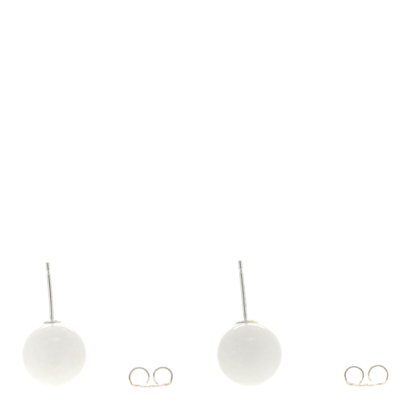 14K White Gold 10mm Dolomite Ball Earrings