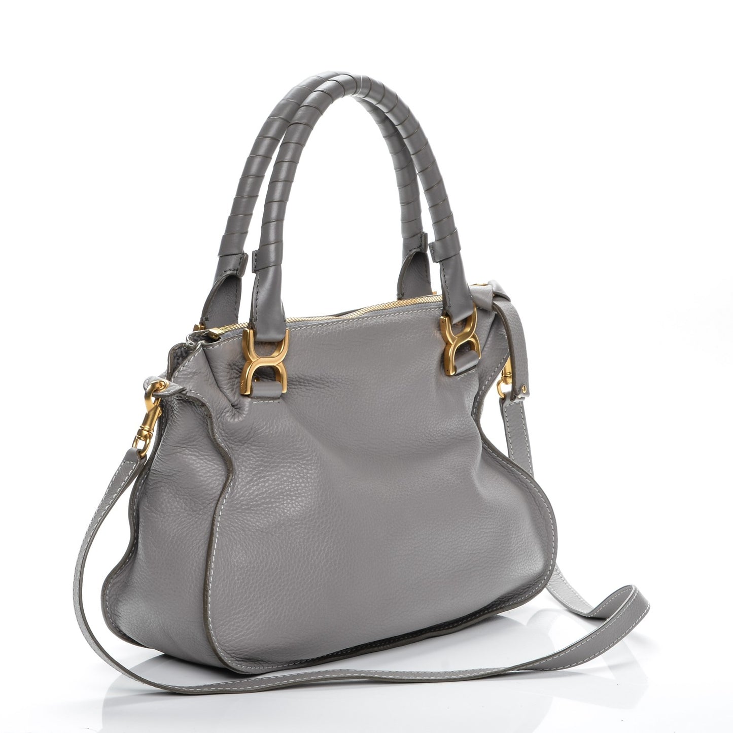 Calfskin Medium Marcie Satchel Cashmere Grey