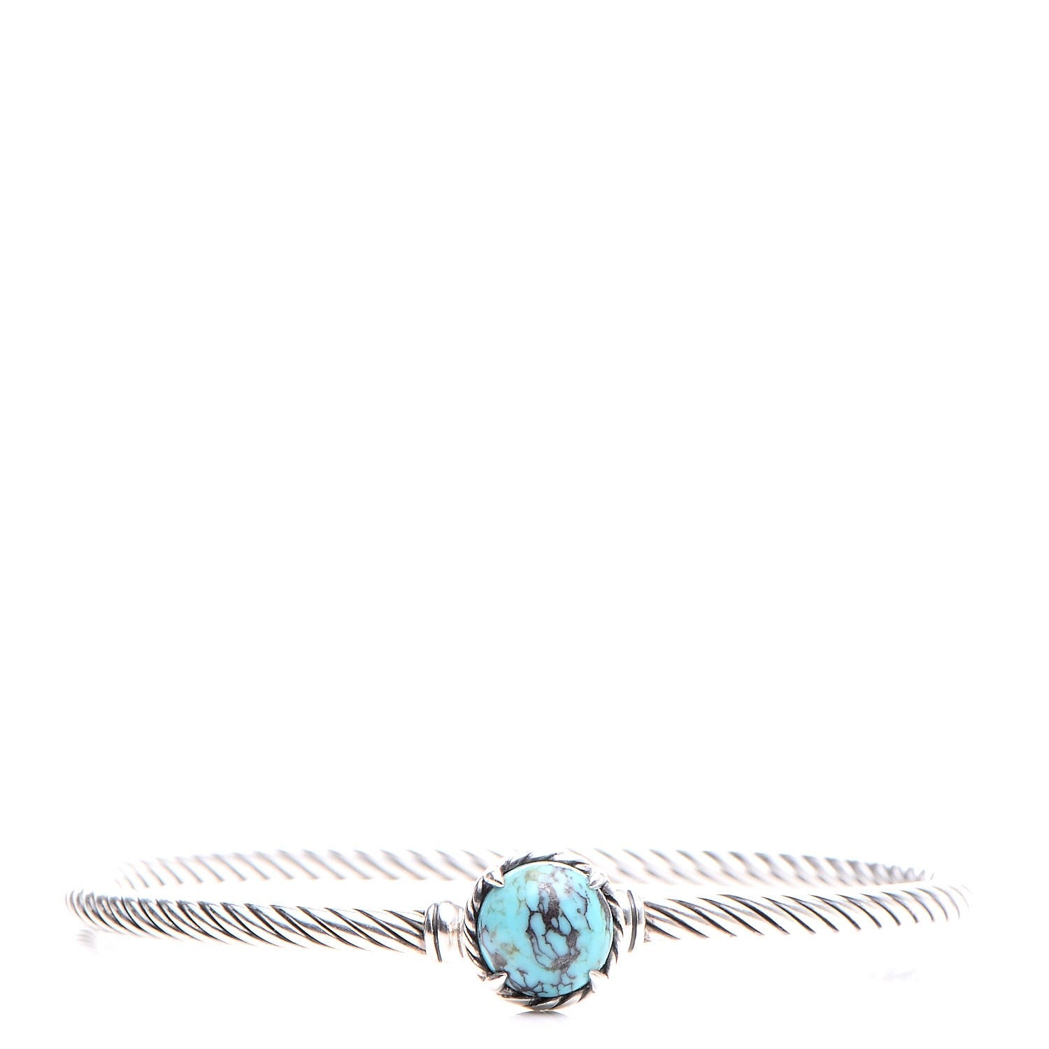David Yurman Sterling Silver Turquoise 3mm Chatelaine Bracelet 1 of 7