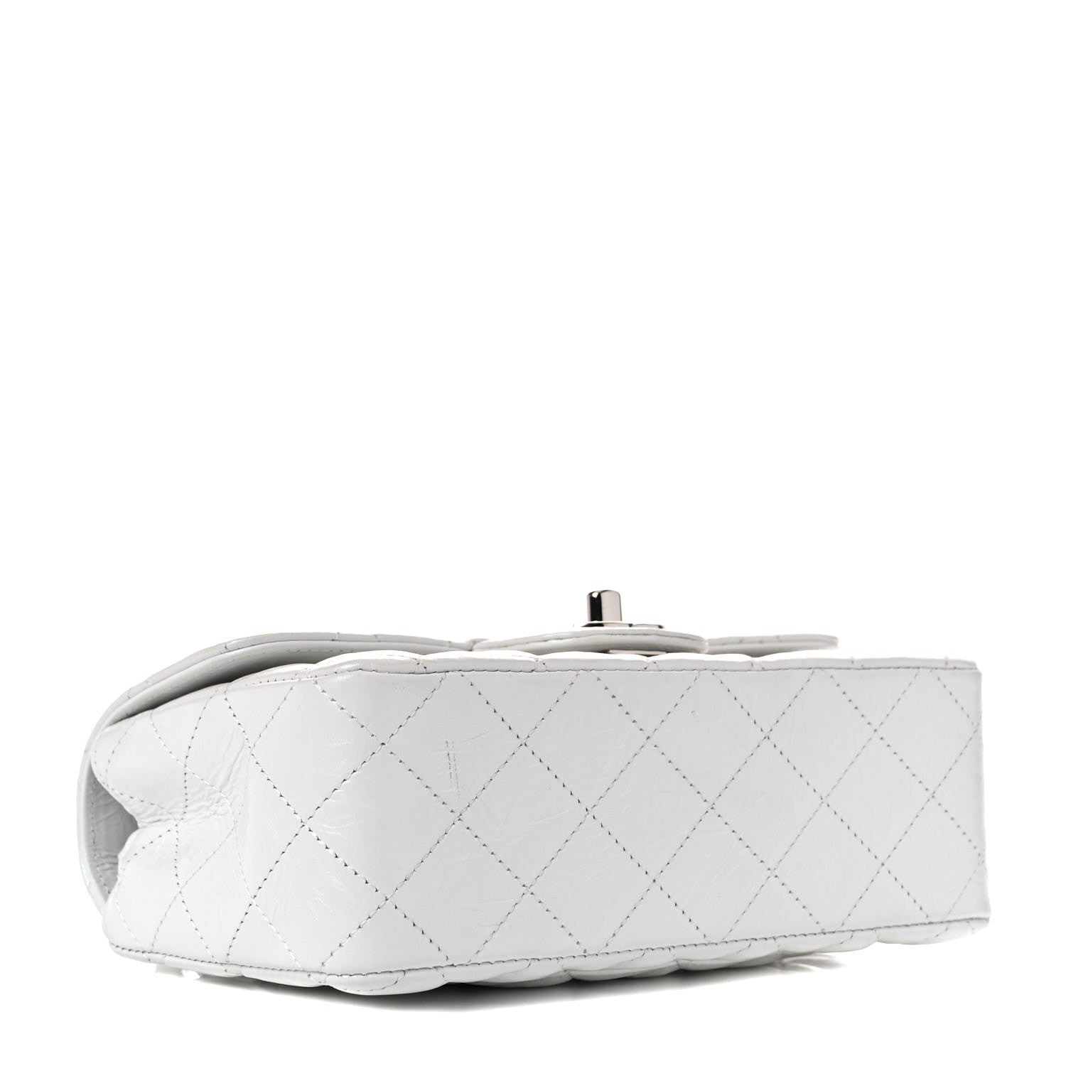 Chanel Iridescent Crumpled Calfskin Quilted Mini Rectangular Flap White 3 of 10