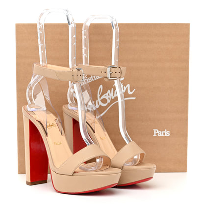 Christian Louboutin Nappa PVC Cherrysandal 140 Platform Sandals 37 Nude 10 of 10