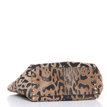 Valentino Garavani Calf Hair Leopard Print Rockstud Double Handle Tote 4 of 13