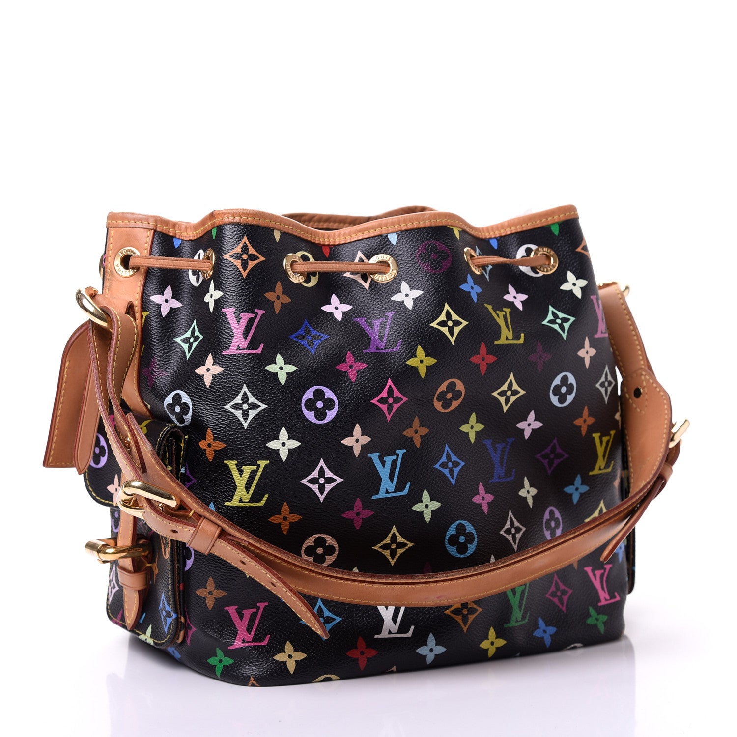 Louis Vuitton Monogram Multicolor Petit Noe Black 3 of 9