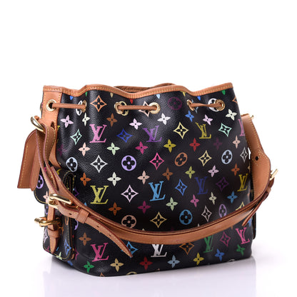 Louis Vuitton Monogram Multicolor Petit Noe Black 3 of 9