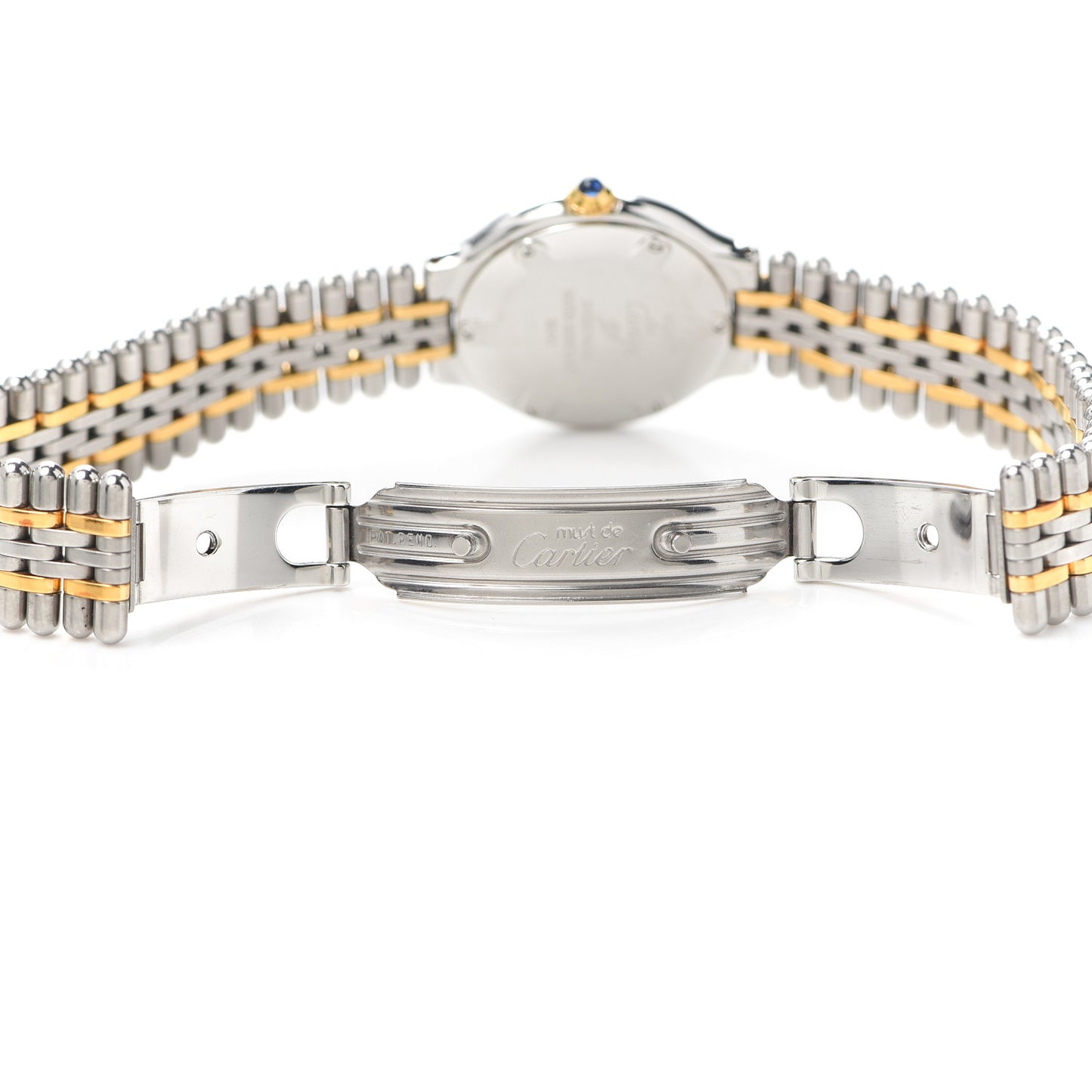 Stainless Steel 18K Yellow Gold 28mm Must De 21 Bullet Link Quartz Watch