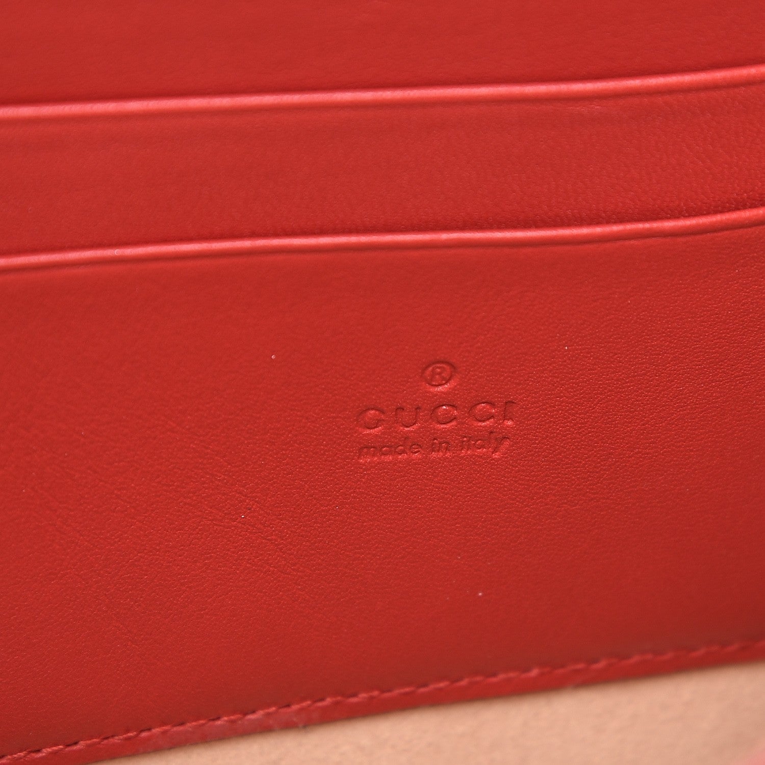 Gucci Calfskin Matelasse Mini GG Marmont Chain Wallet Hibiscus Red 6 of 9