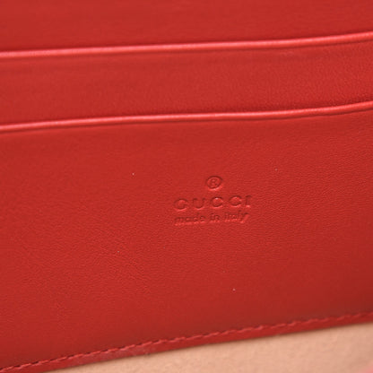 Gucci Calfskin Matelasse Mini GG Marmont Chain Wallet Hibiscus Red 6 of 9