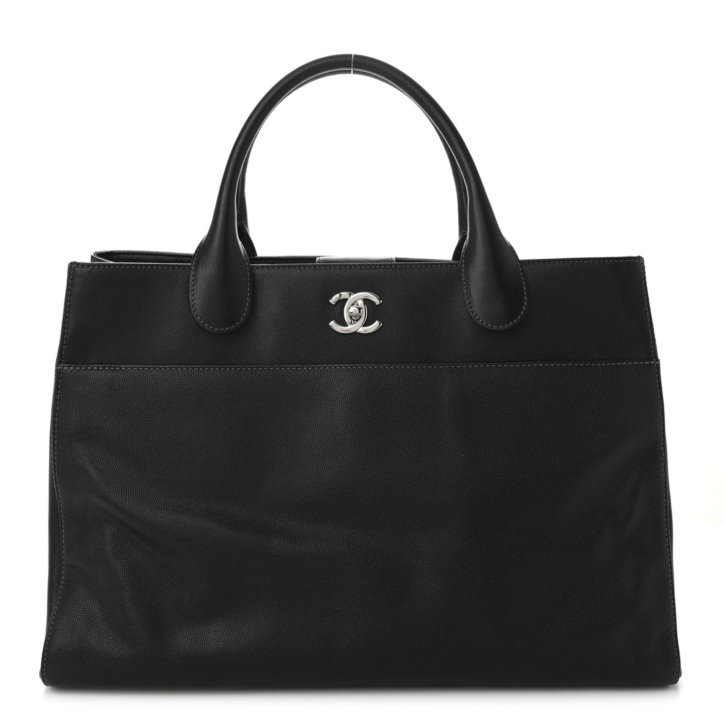 Caviar Medium Cerf Executive Shopper Tote Black