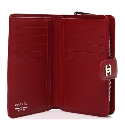 Chanel Lambskin Quilted CC French Wallet Red 5 of 8