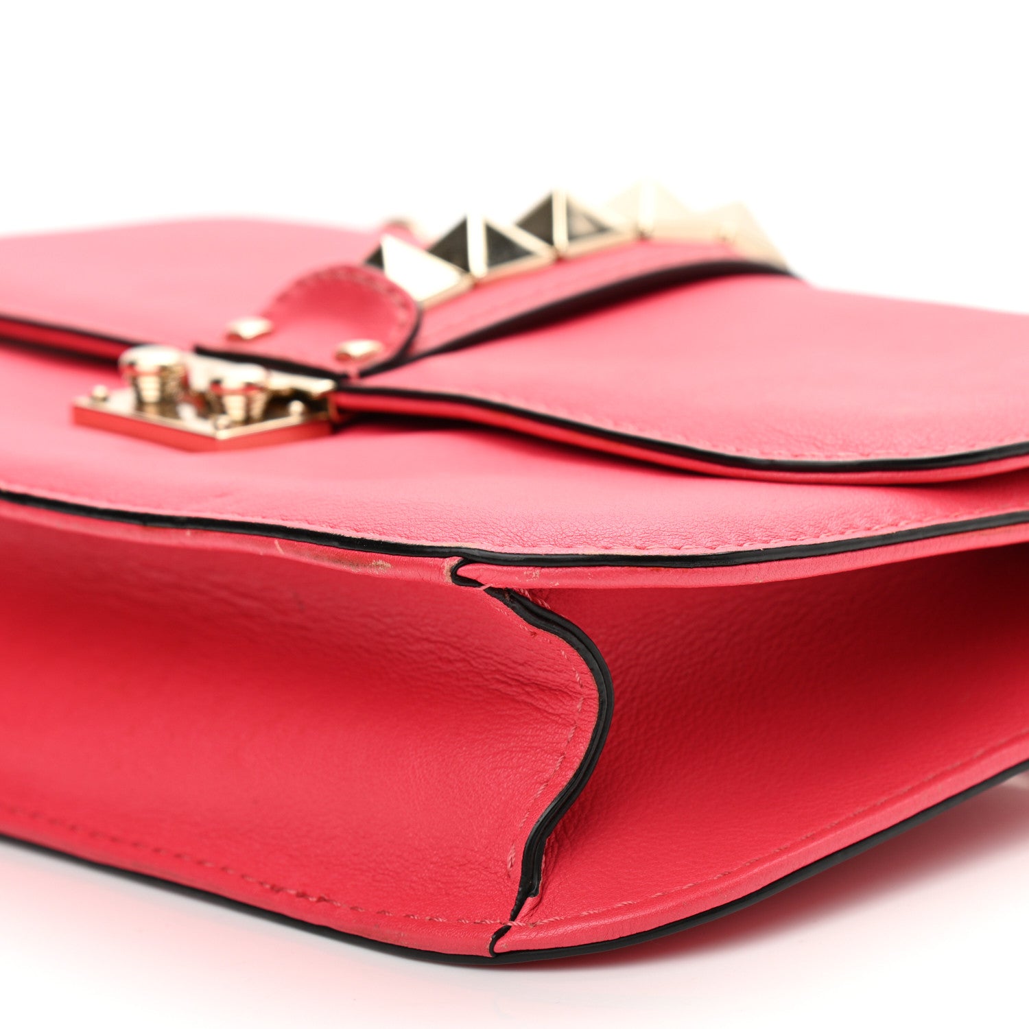 Valentino Garavani Vitello Medium Glam Lock Rockstud Flap Deep Rose 8 of 12