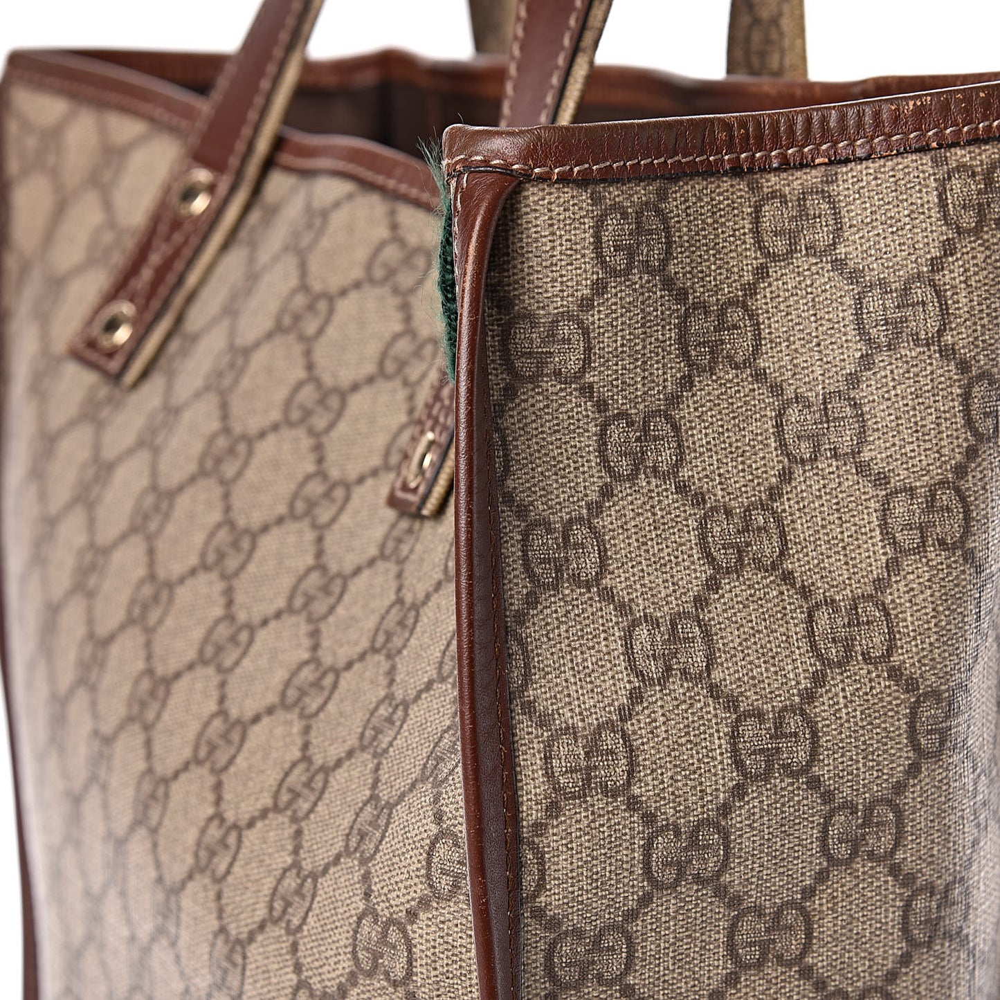 GG Plus Monogram Small Signature Web Loop Vertical Tote Light Brown