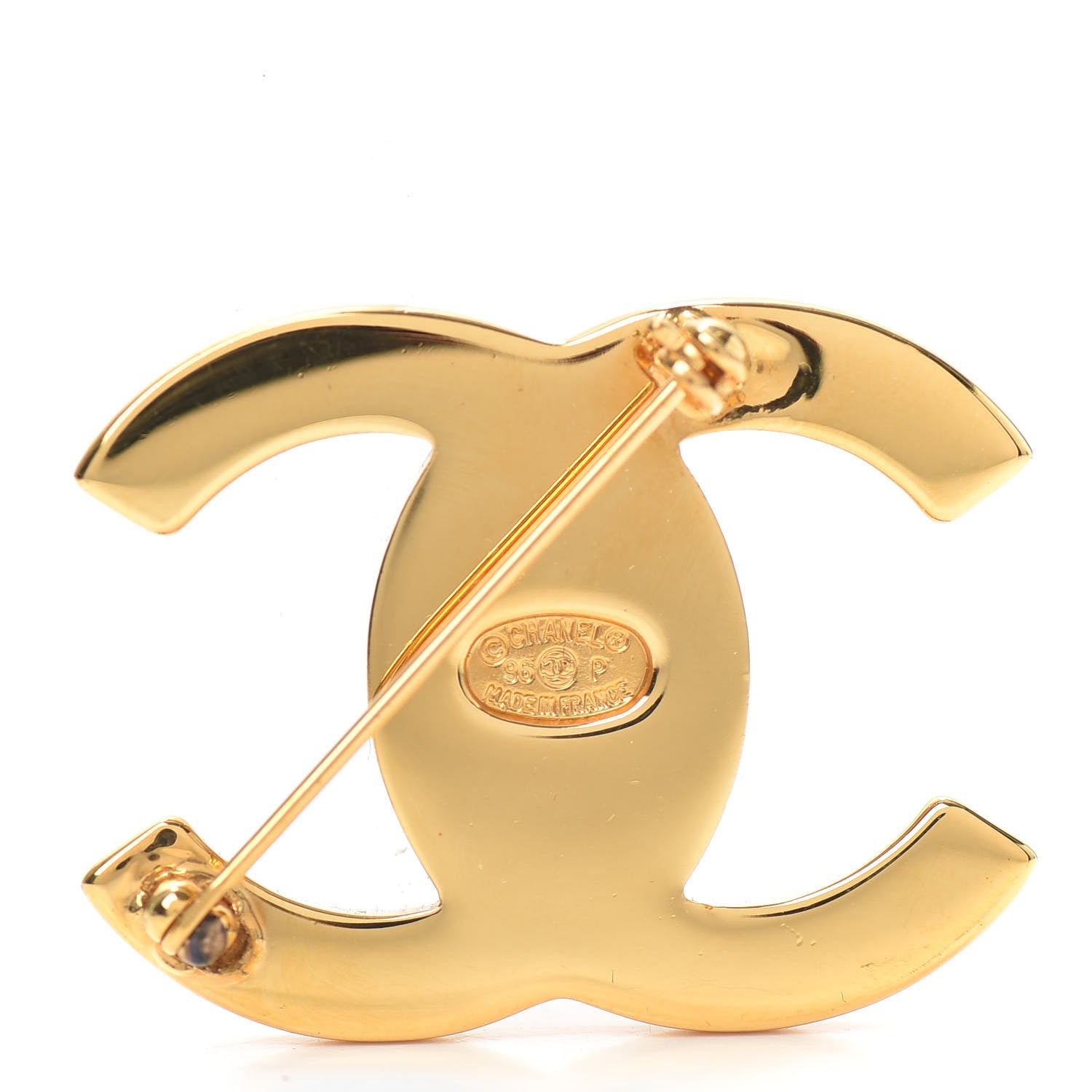 Chanel CC Turn Lock Brooch Gold 4 of 5