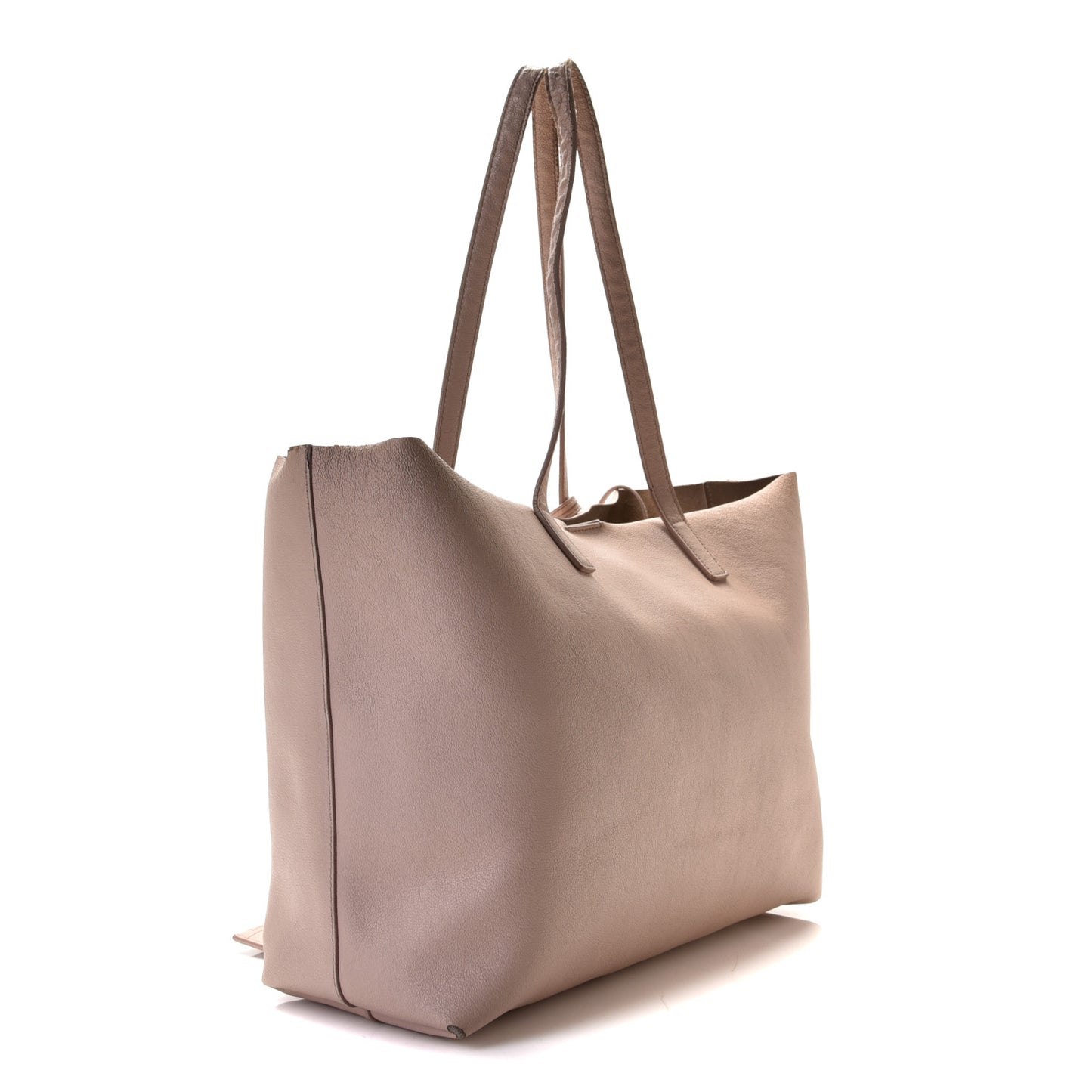 Calfskin Large Shopping Tote Nude Powder