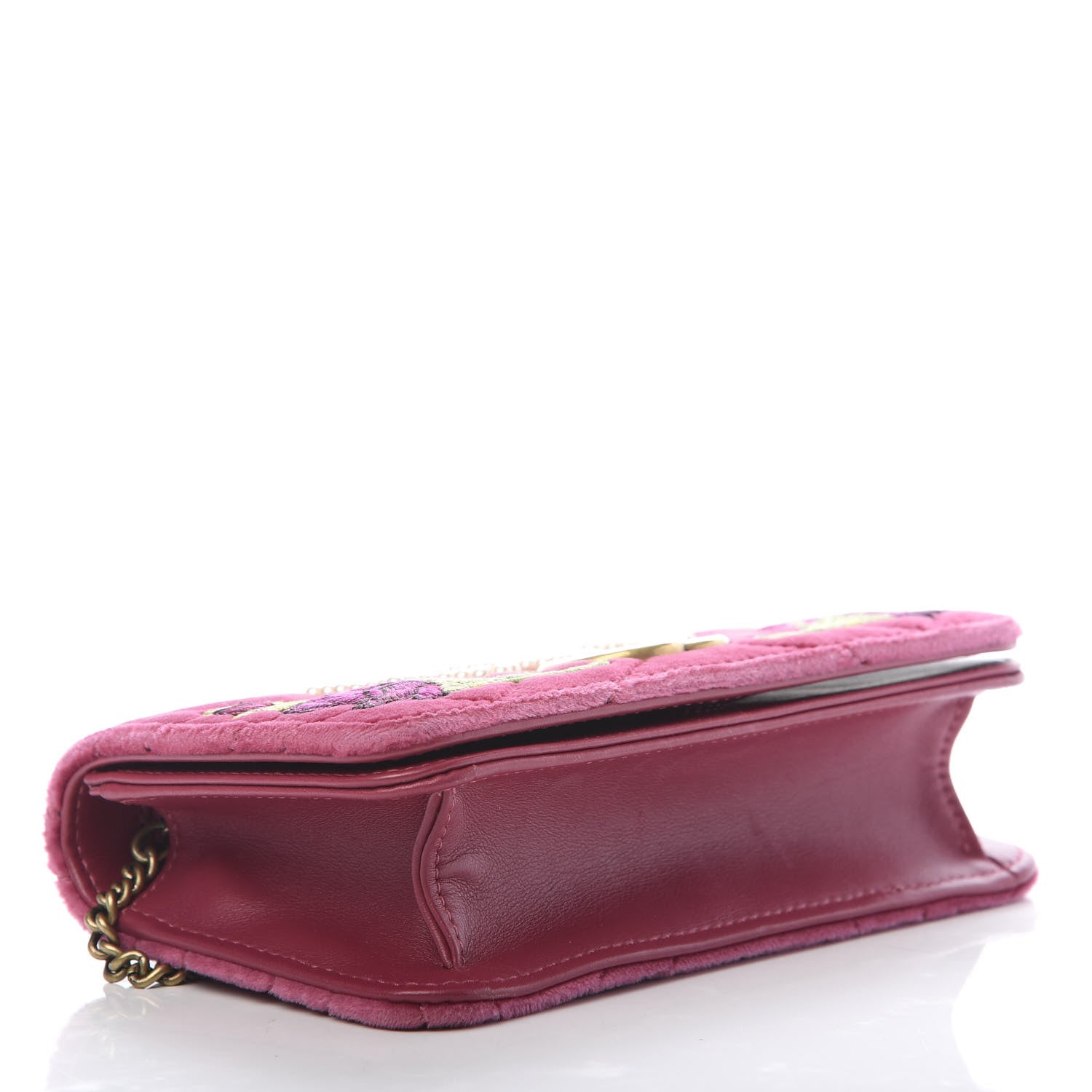 Gucci Velvet Matelasse Love Embroidered GG Marmont Mini Bag Light Raspberry Rose 4 of 13