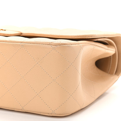 Chanel Caviar Quilted Jumbo Double Flap Beige Clair 10 of 11