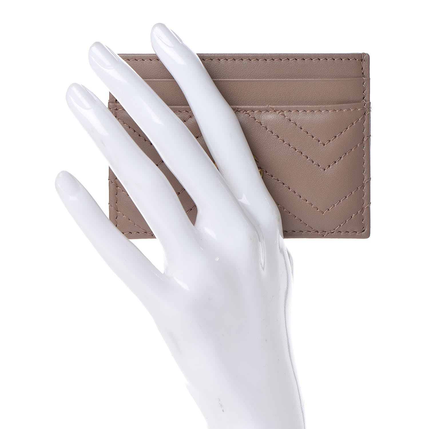 Gucci Calfskin Matelasse GG Marmont Card Holder Porcelain Rose 2 of 7