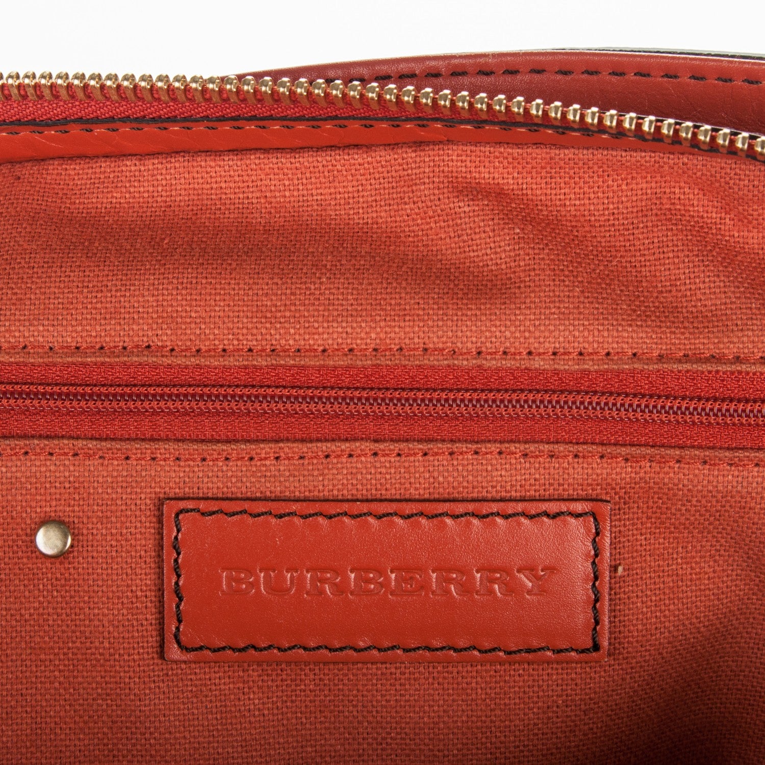 Burberry Grainy Leather Medium Dennet Brogue Tote Orange 6 of 8
