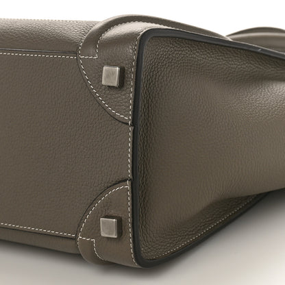 Celine Drummed Calfskin Micro Luggage Souris 7 of 8