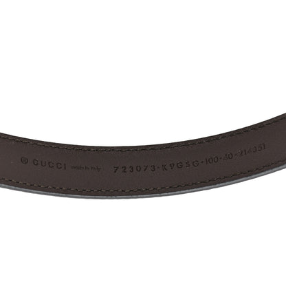 Gucci GG Supreme Monogram Textured Dollar Calfskin Blondie 30mm Belt 100 40 Beige Ebony New Acero 3 of 4