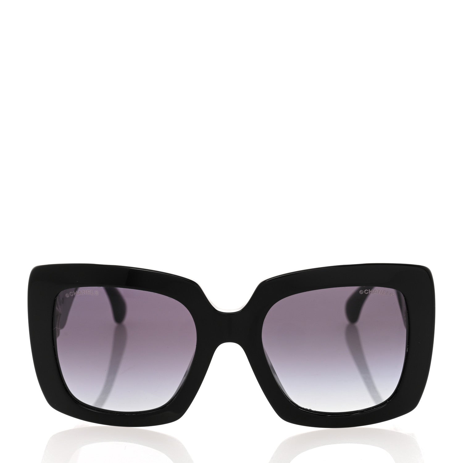 Chanel Acetate Calfskin Square Sunglasses 5474-Q-A Black White 2 of 8