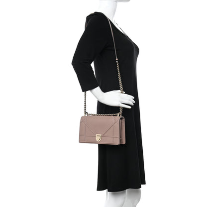 Christian Dior Grained Calfskin Small Diorama Flap Bag Taupe 2 of 13